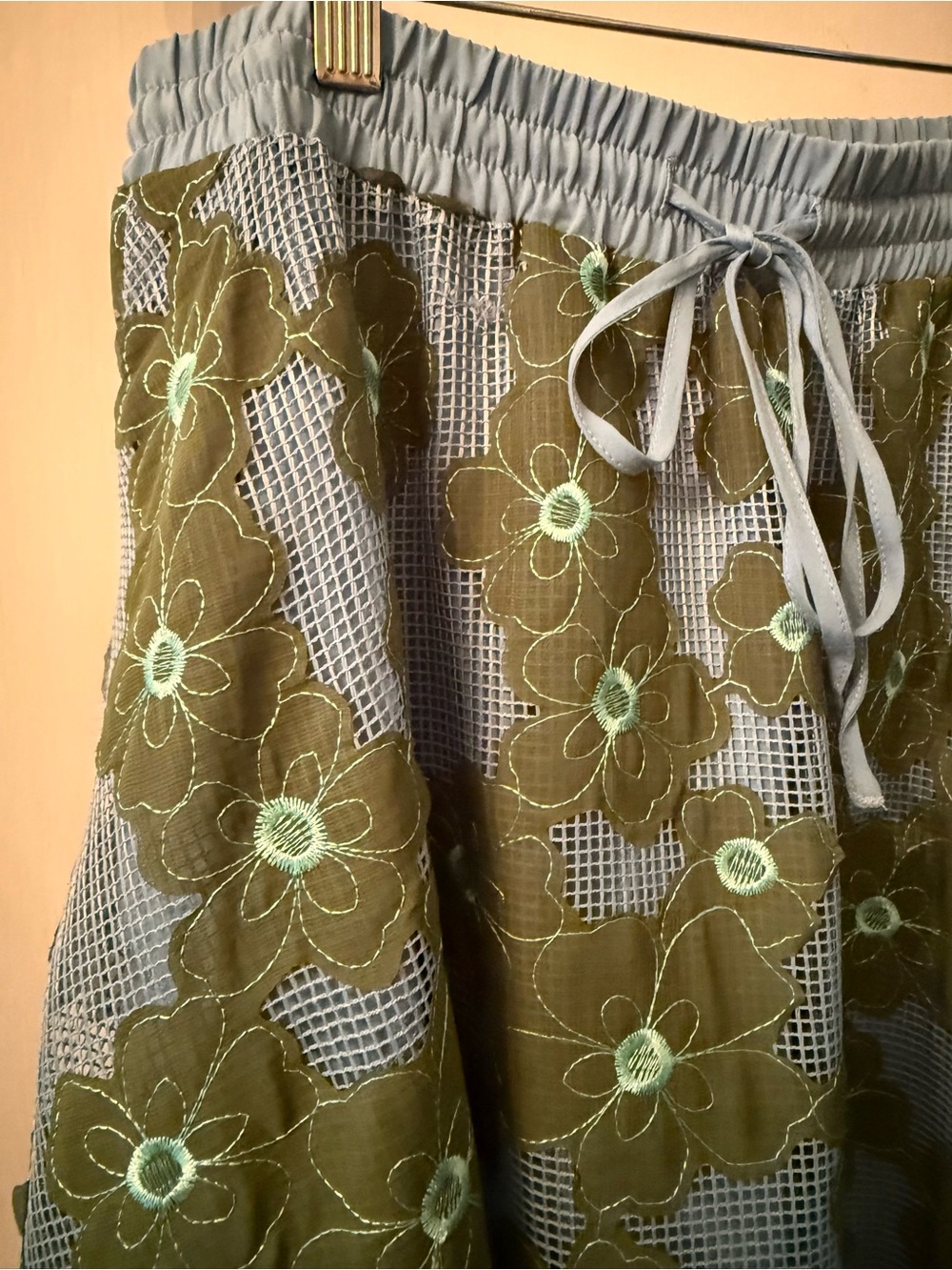 Essentiel Antwerp Gorgeous Lined Green/Blue Floral Midi Skirt - Picture 4 of 7
